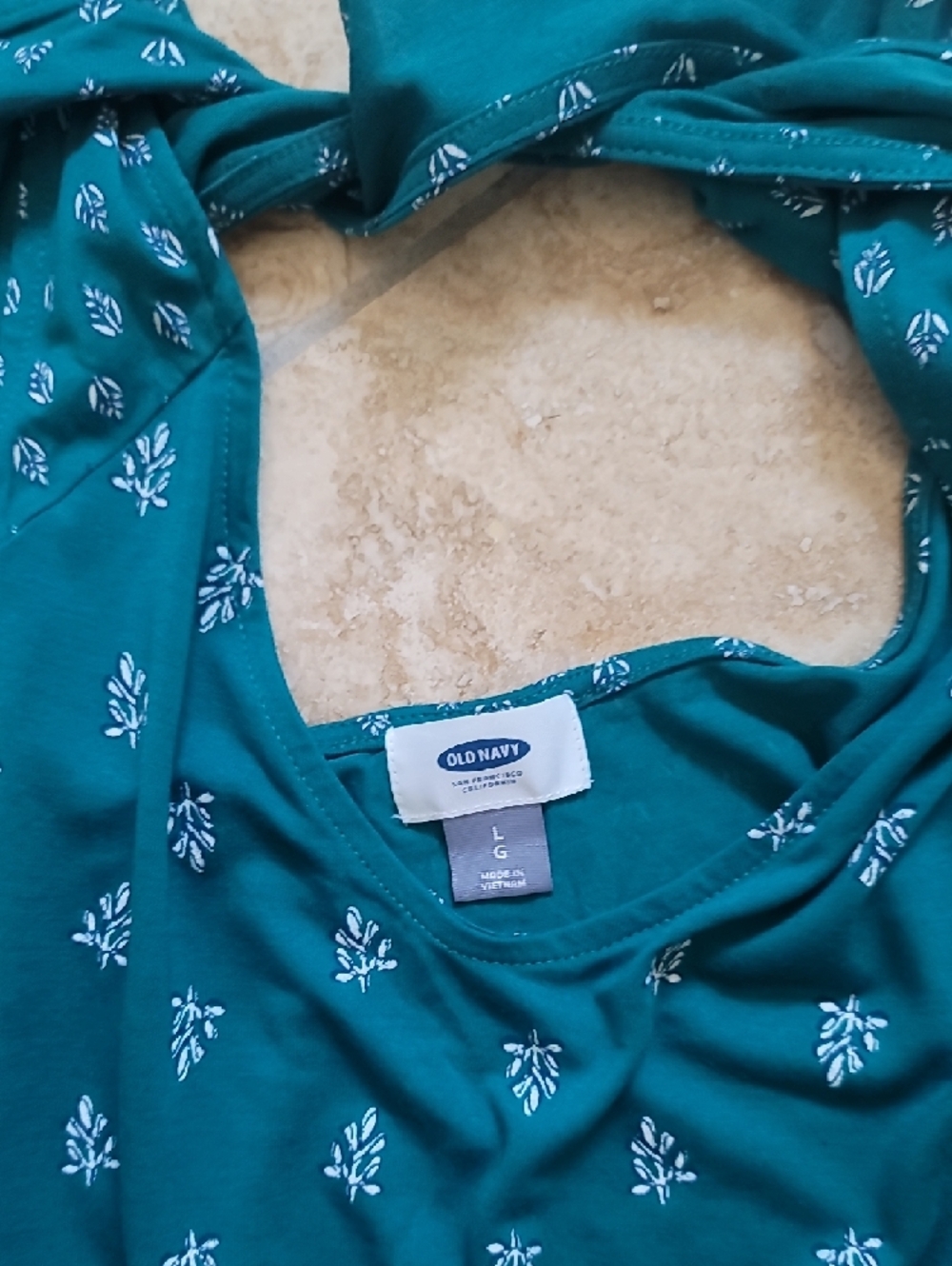 Old Navy Teal Floral Print Tank Top - Picture 11 of 11